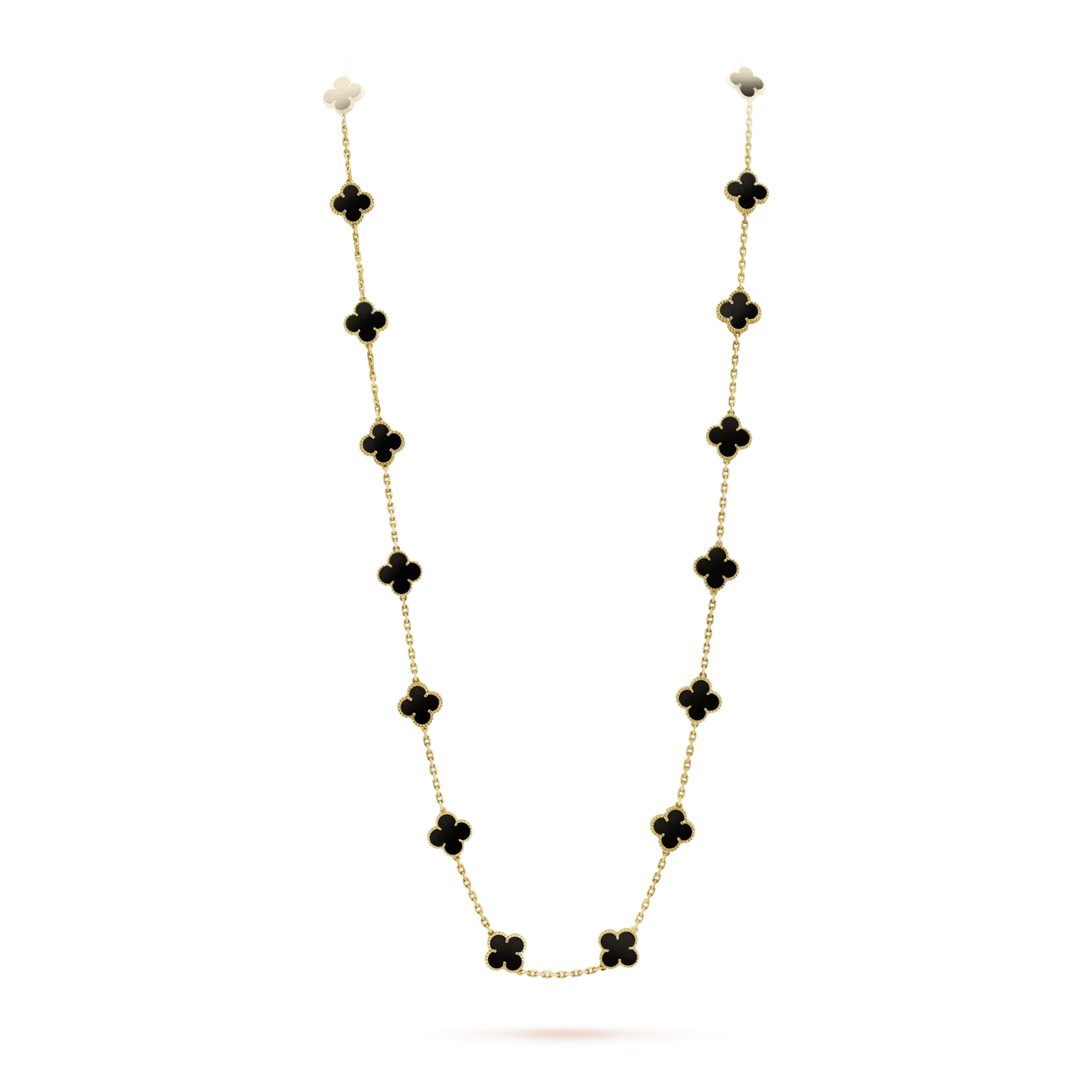 [Lumina]CLOVER 20 MOTIFS ONYX NECKLACE