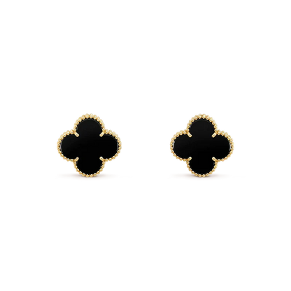 [Lumina]CLOVER MEDIUM 1 MOTIFS  ONYX STUD EARRINGS