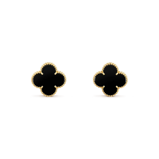 [Lumina]CLOVER MEDIUM 1 MOTIFS  ONYX STUD EARRINGS