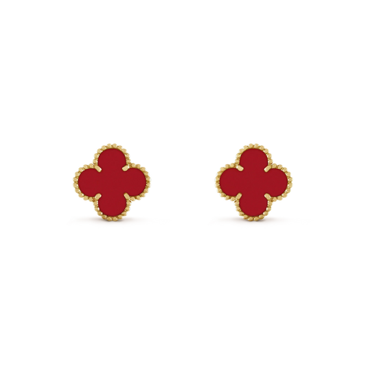 [Lumina]CLOVER MINI 9.5MM CARNELIAN EARRINGS