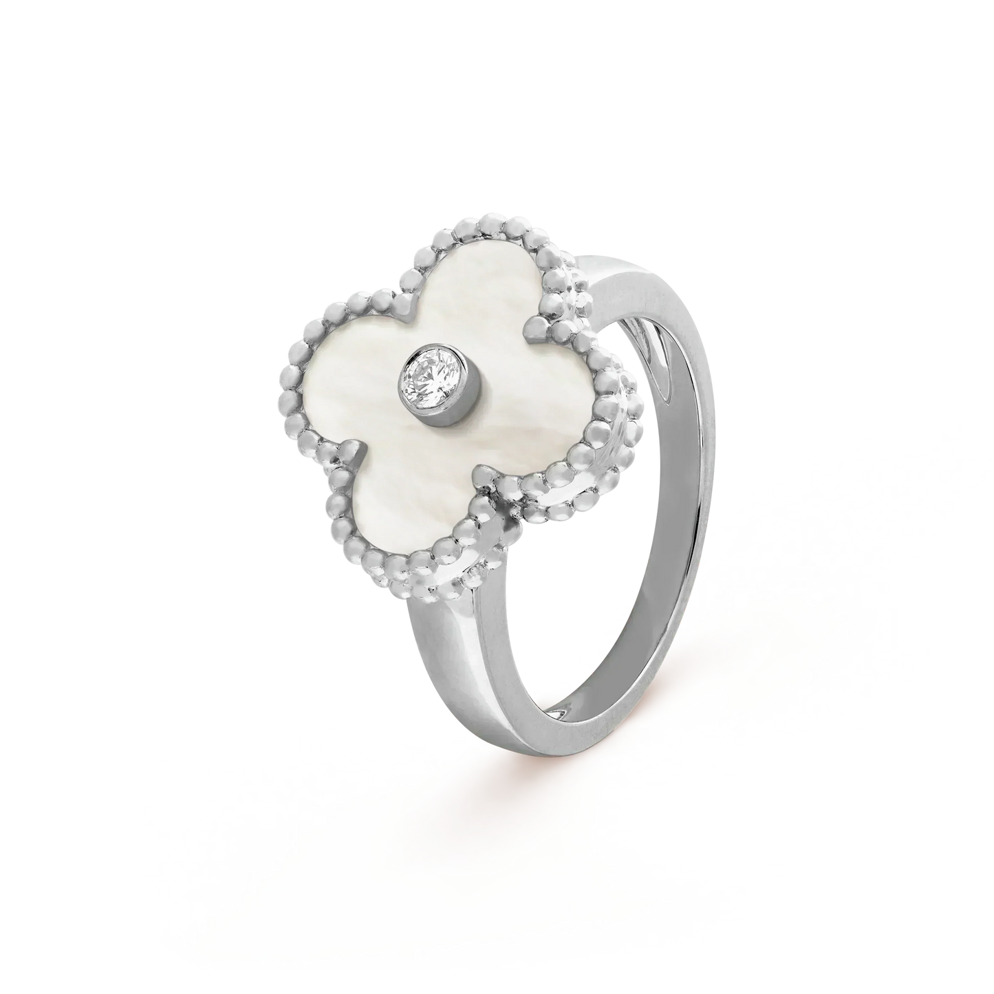 [Lumina]CLOVER SILVER MOP DIAMOND RING