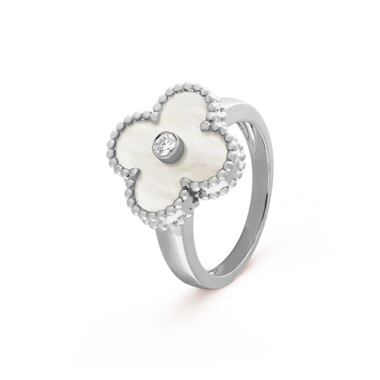 [Lumina]CLOVER SILVER MOP DIAMOND RING