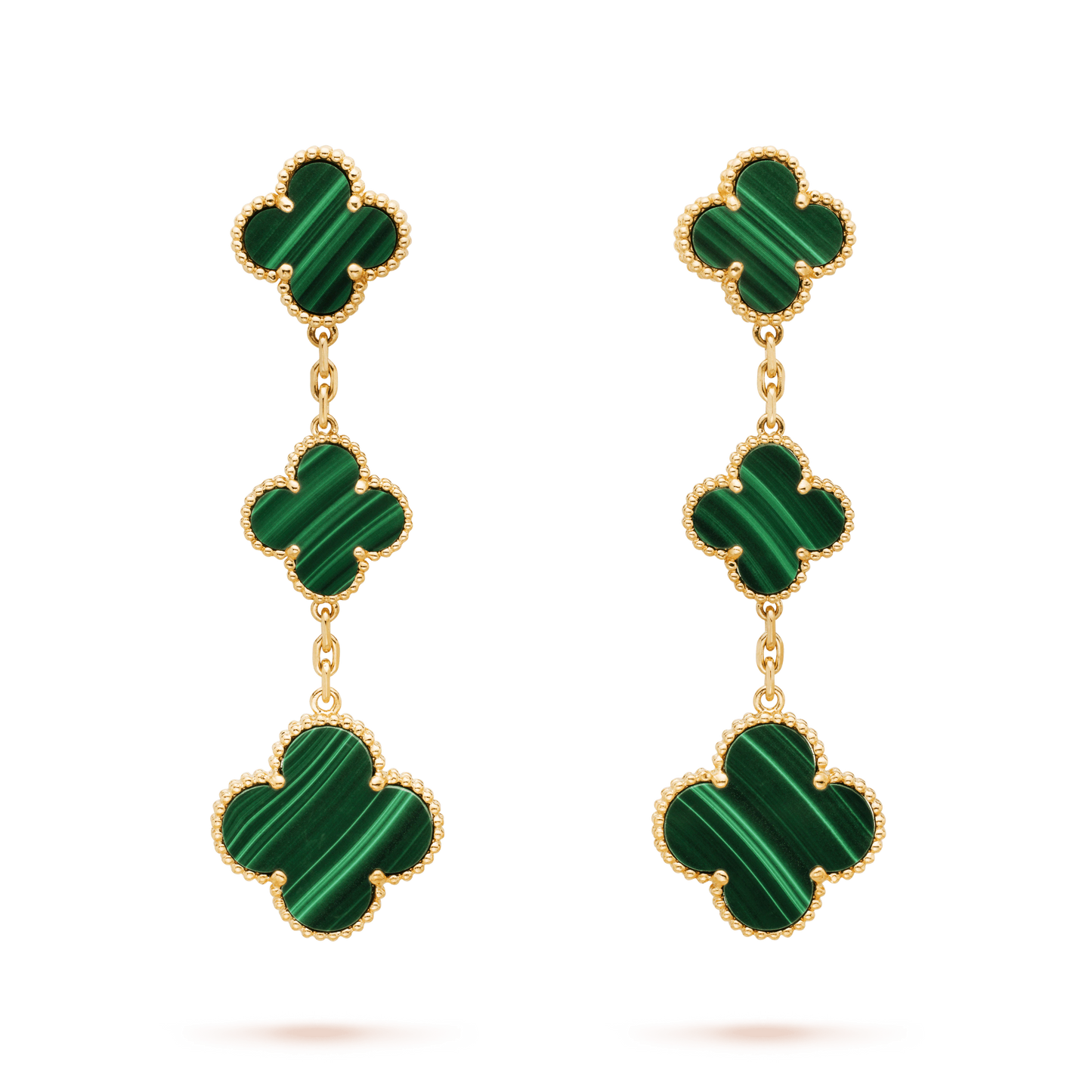 [Lumina]CLOVER MALACHITE 3 MOTIFS GOLD