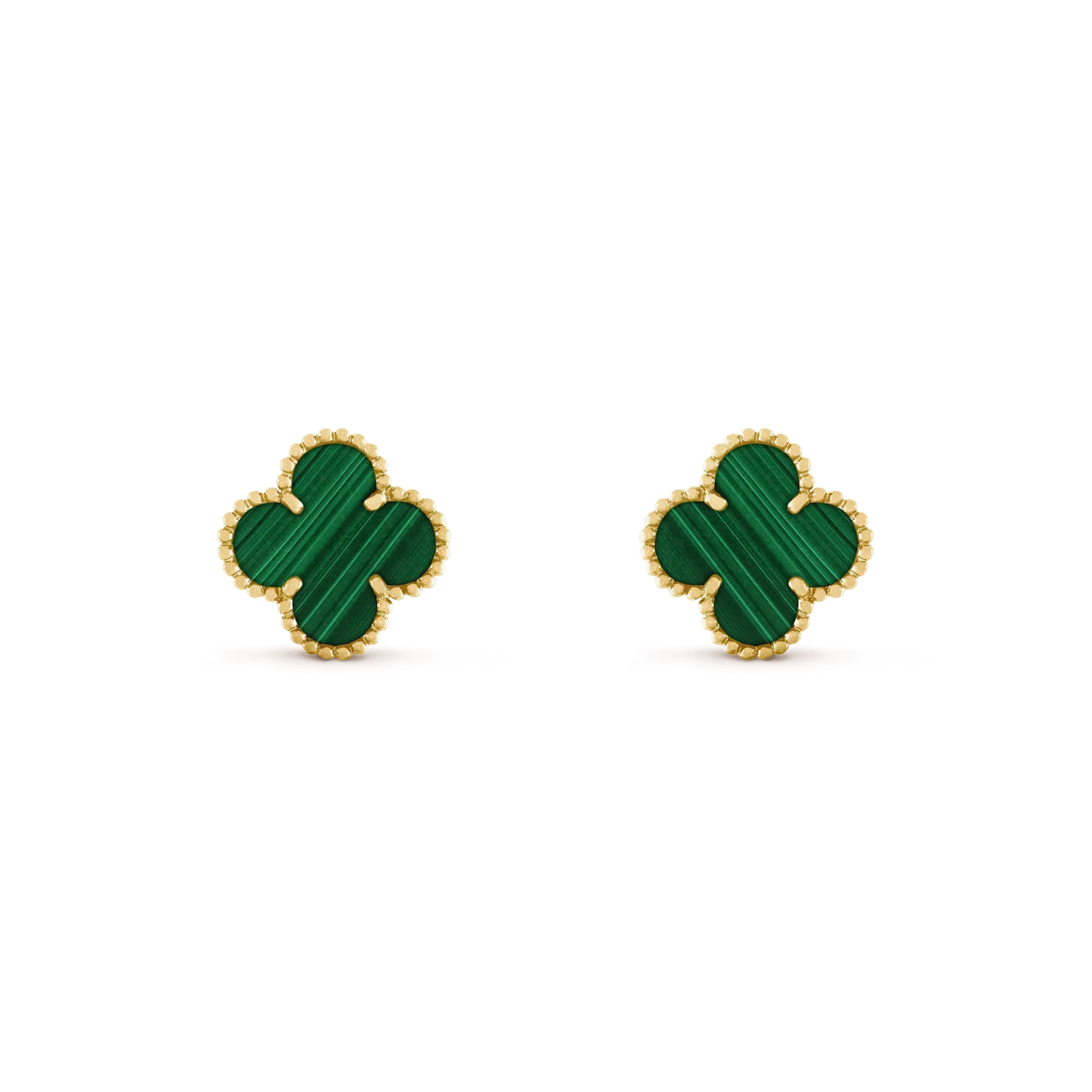 [Lumina]CLOVER MEDIUM 1 MOTIFS MALACHITE  EARRINGS