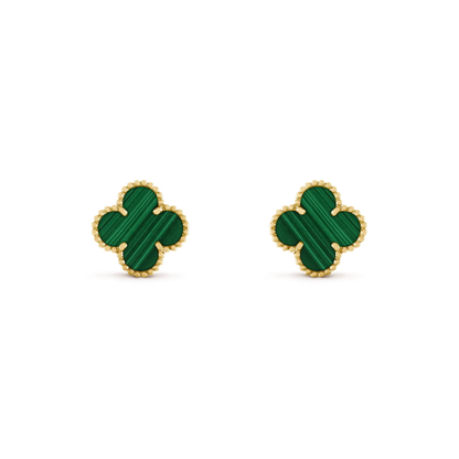 [Lumina]CLOVER MEDIUM 1 MOTIFS MALACHITE  EARRINGS