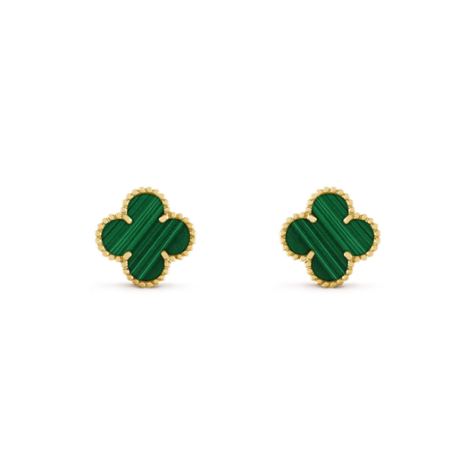 [Lumina]CLOVER MEDIUM 1 MOTIFS MALACHITE  EARRINGS