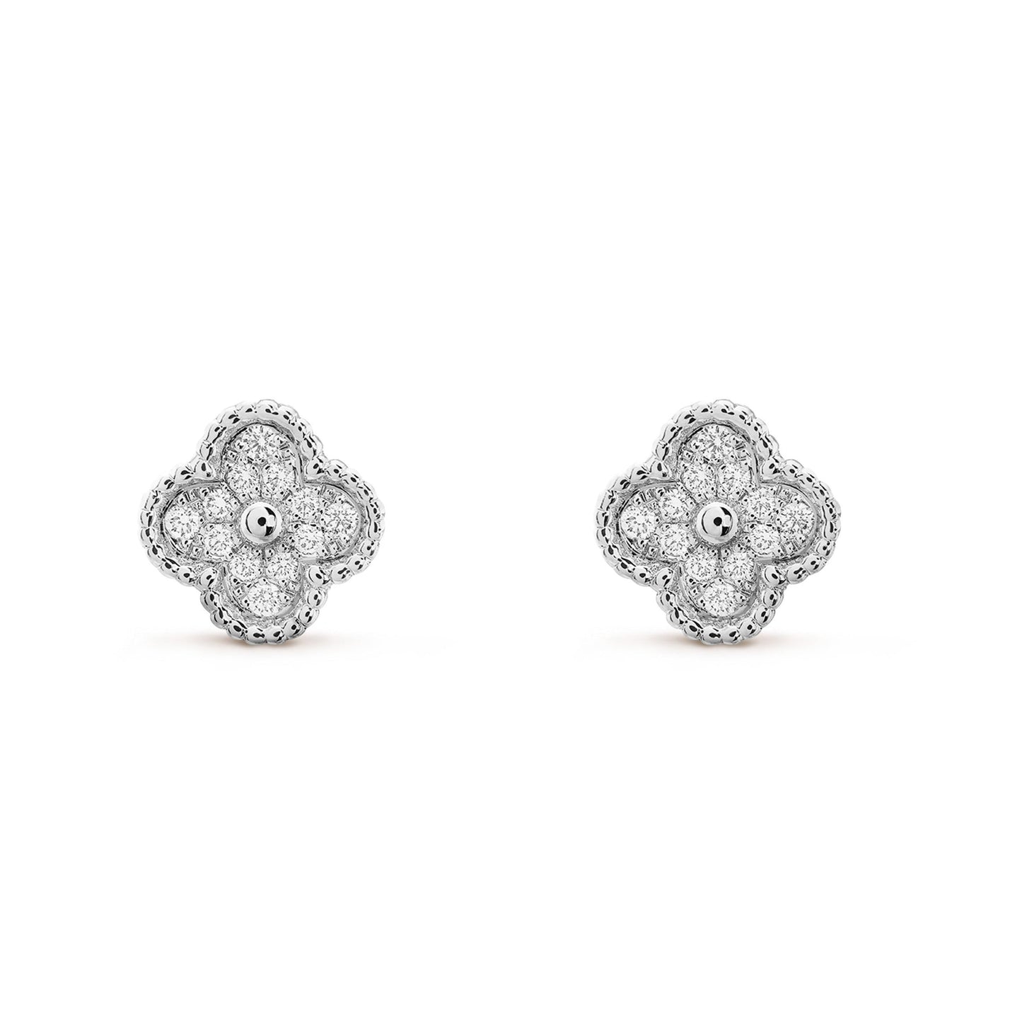 [Lumina]CLOVER MINI DIAMOND STUD EARRINGS