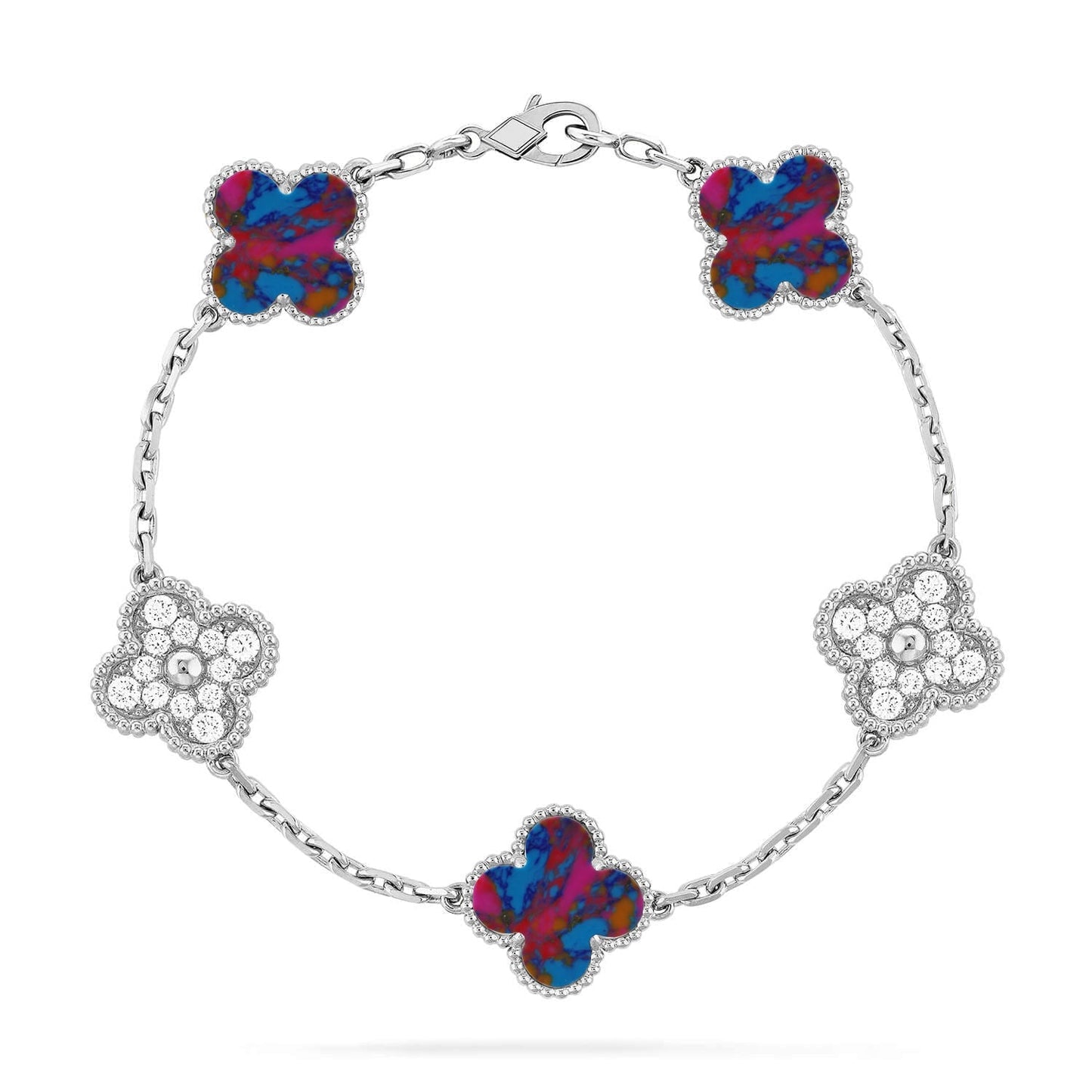[Lumina]CLOVER 5 MOTIF COLOR GEMSTONES BRACELET COLLECTION