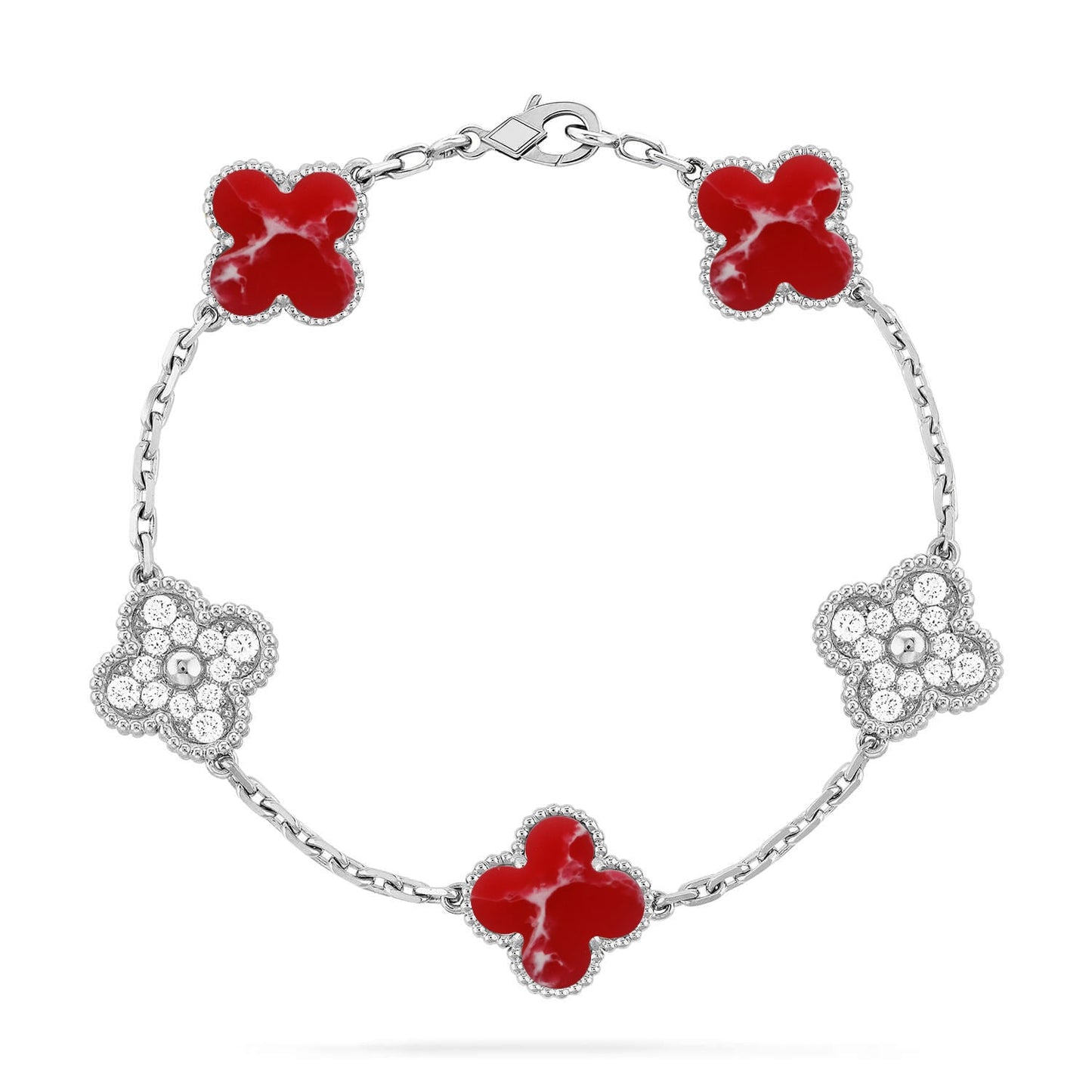 [Lumina]CLOVER 5 MOTIF RED PATTERN BRACELET COLLECTION