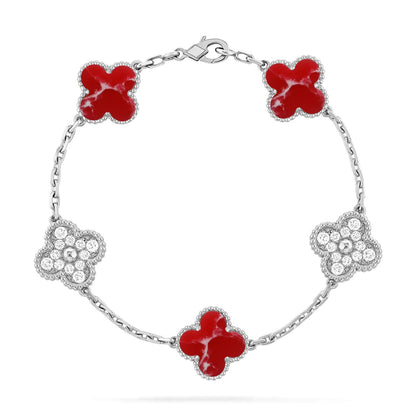 [Lumina]CLOVER 5 MOTIF RED PATTERN BRACELET COLLECTION