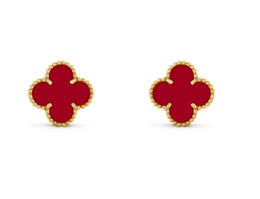 [Lumina] CLOVER 20MM RED AGATE EARRINGS