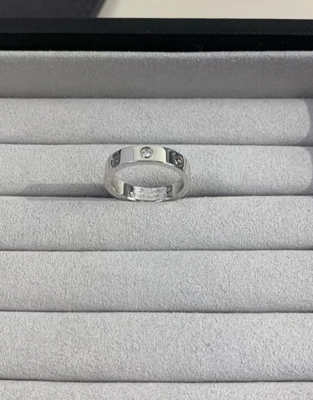 [Lumina]LOVE RING 4MM 1 DIAMOND SILVER