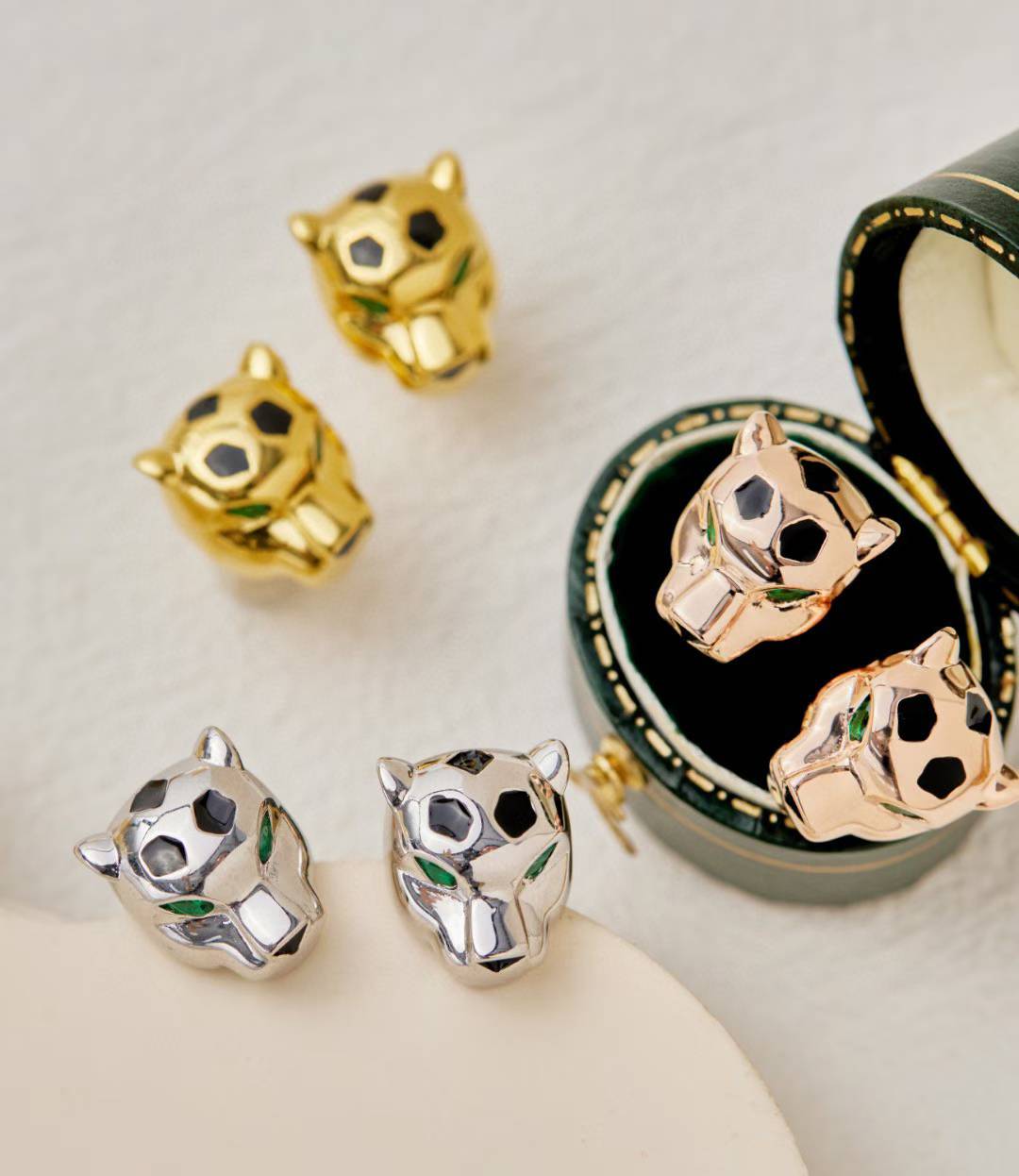 [?Lumina]CHRRTAH-PRINT STUD EARRINGS, THREE COLORS