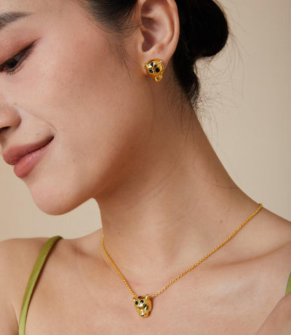 [?Lumina]CHRRTAH-PRINT STUD EARRINGS, THREE COLORS