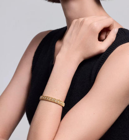 [?Lumina]2026 WOVEN-PATTERN BRACELET SET WITH FULL DIAMOND INLAY THREE-COLORS