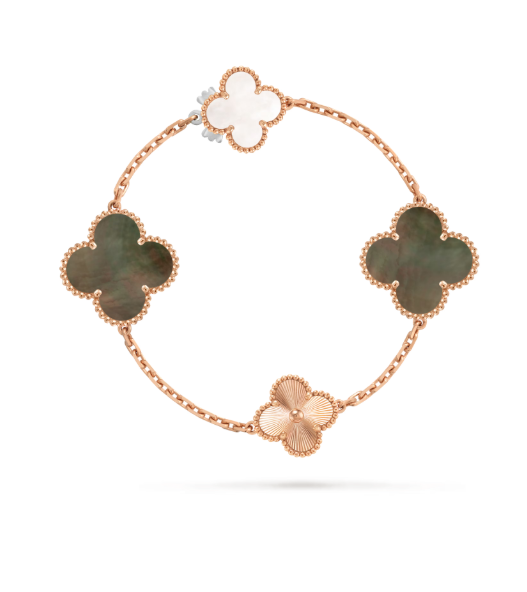 [Lumina]DETACHABLE CLOVER 15(11+4) FLOWER SILVER NECKLACE SET