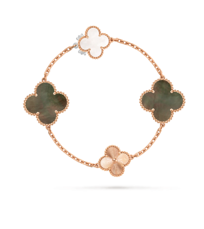 [Lumina]DETACHABLE CLOVER 15(11+4) FLOWER SILVER NECKLACE SET