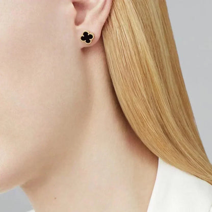 [Lumina]CLOVER MINI 9.5MM BLACK MOP EARRINGS
