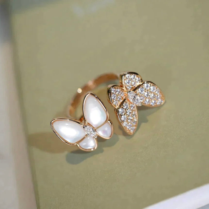 [Lumina]TWIN BUTTERFLY DIAMOND MOP RING