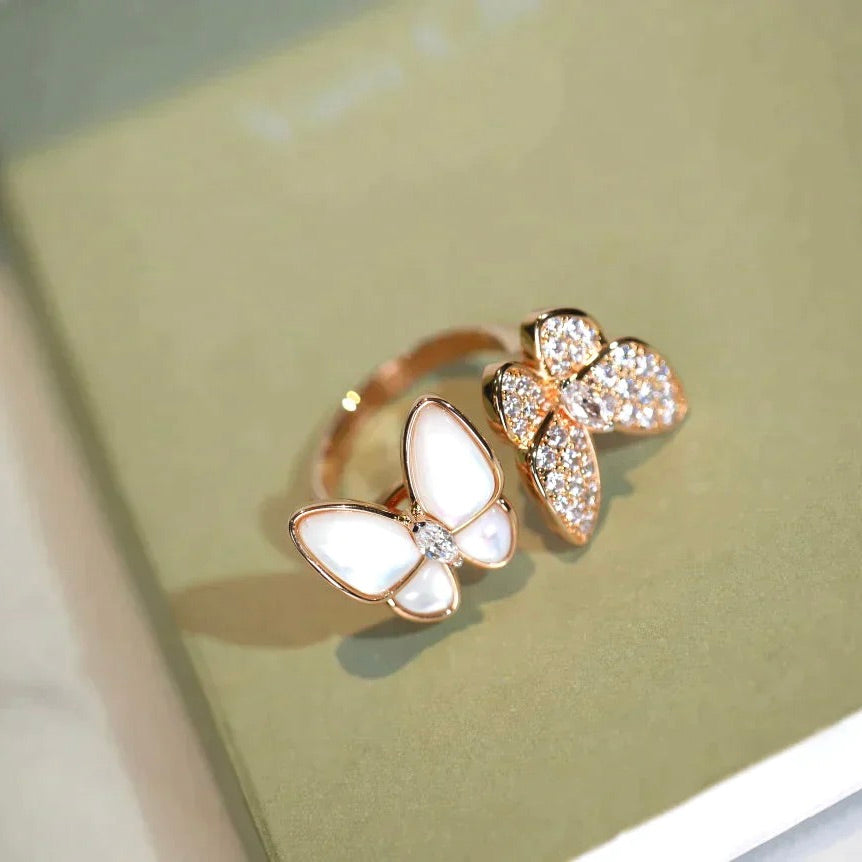 [Lumina]TWIN BUTTERFLY DIAMOND MOP RING