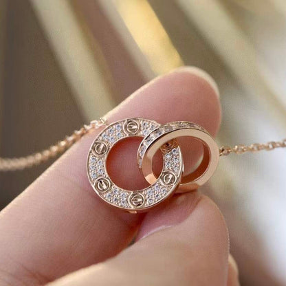 [Lumina]LOVE 7.6MM NECKLACE Lumina GOLD AND SILVER  FULL DIAMOND