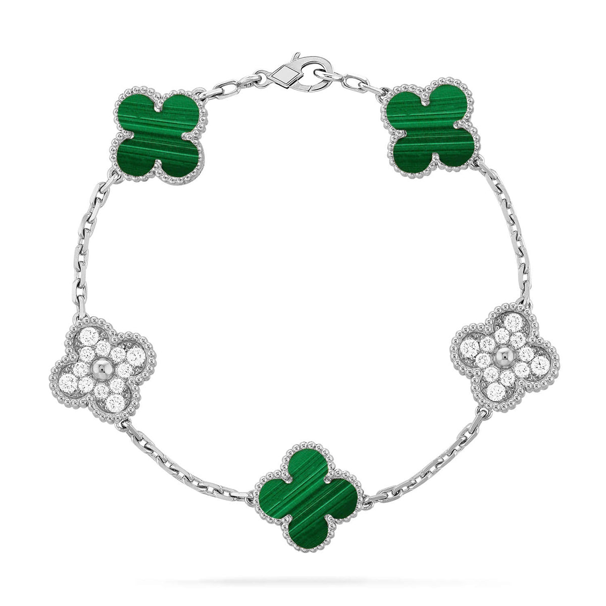 [Lumina] CLOVER 5 MOTIF MALACHITE BRACELET COLLECTION
