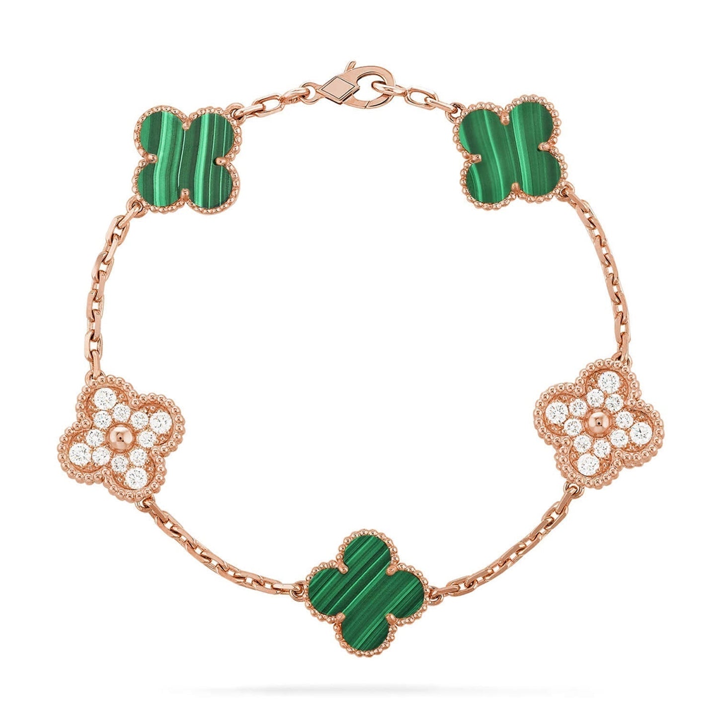 [Lumina] CLOVER 5 MOTIF MALACHITE BRACELET COLLECTION