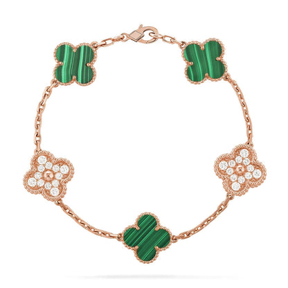 [Lumina] CLOVER 5 MOTIF MALACHITE BRACELET COLLECTION