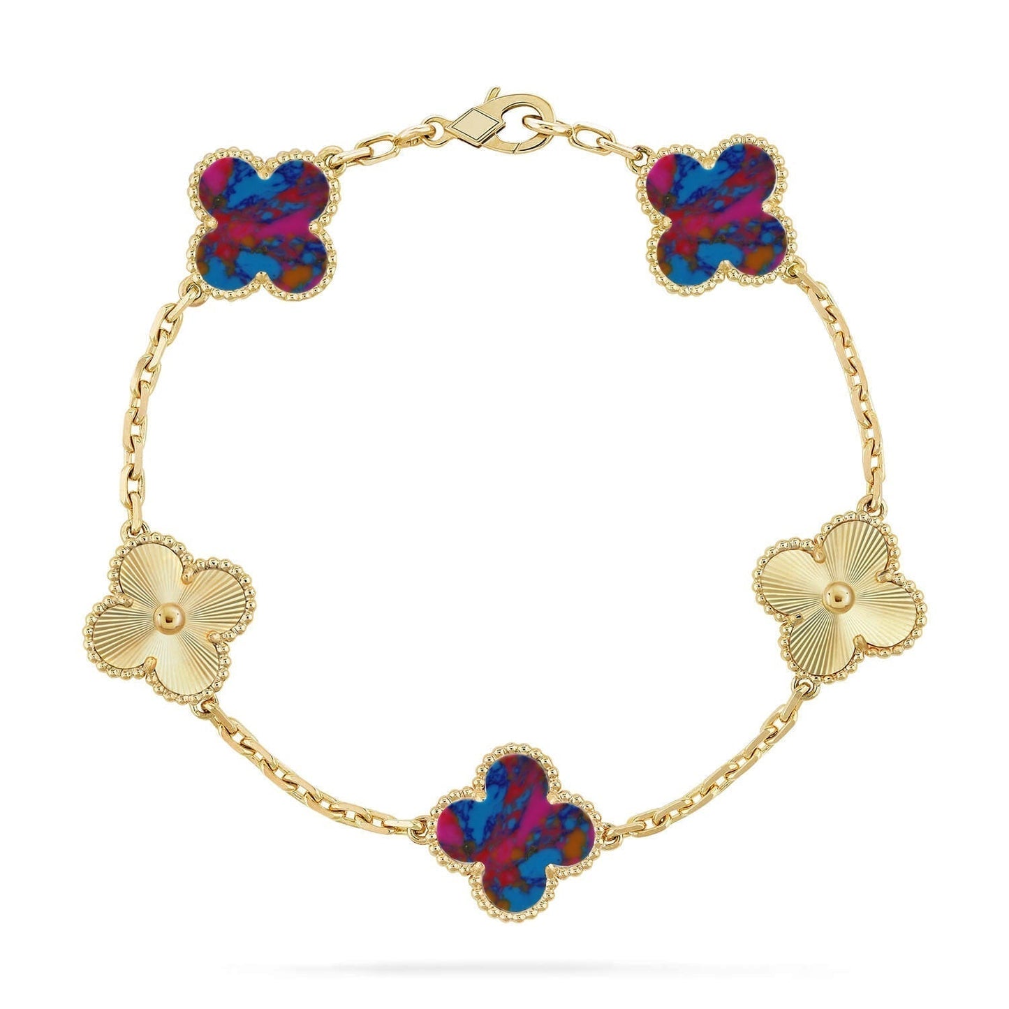 [Lumina]CLOVER 5 MOTIF COLOR GEMSTONES BRACELET COLLECTION
