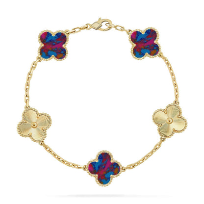 [Lumina]CLOVER 5 MOTIF COLOR GEMSTONES BRACELET COLLECTION