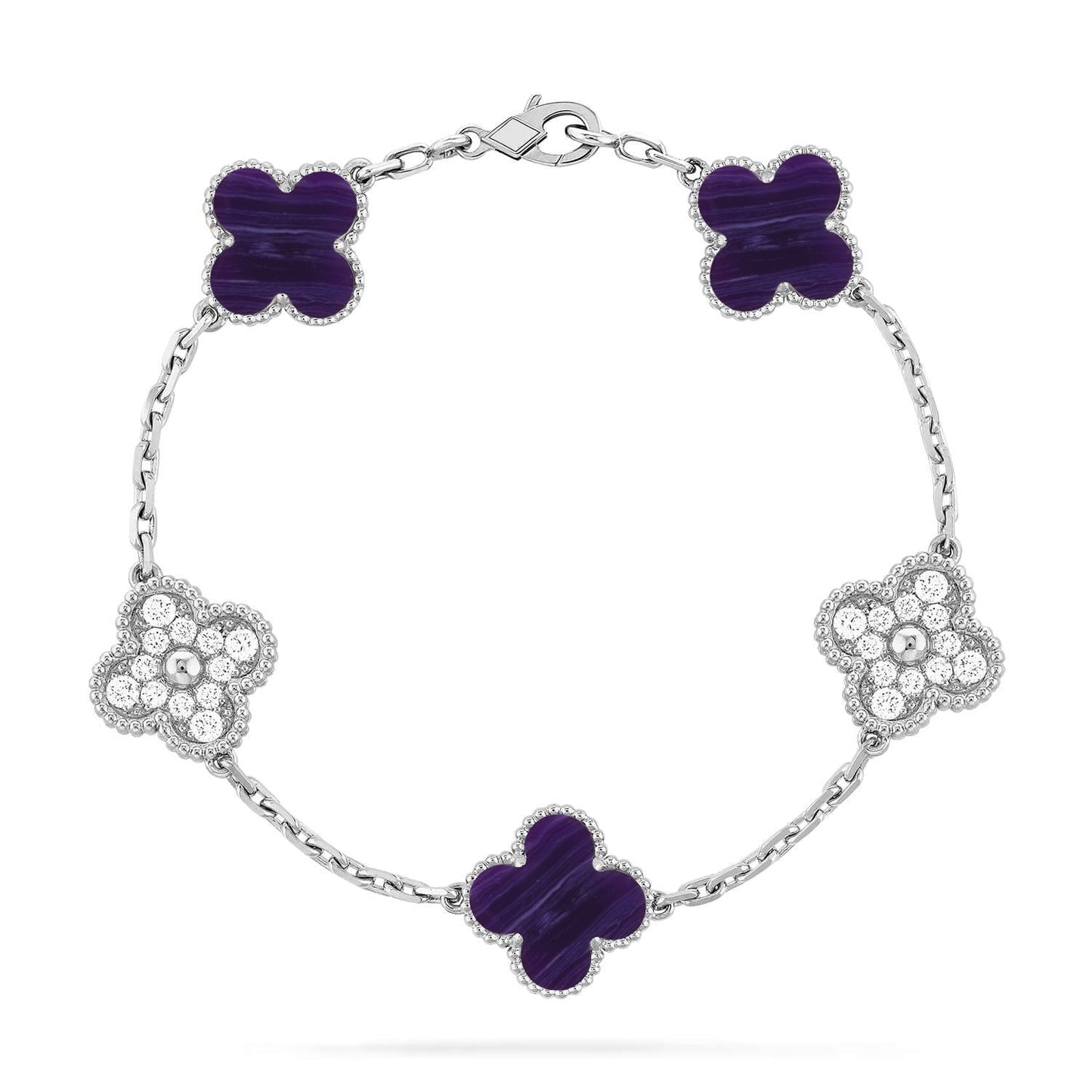 [Lumina]CLOVER 5 MOTIF PURPLE STRIPES BRACELET COLLECTION
