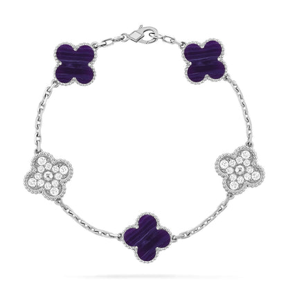 [Lumina]CLOVER 5 MOTIF PURPLE STRIPES BRACELET COLLECTION