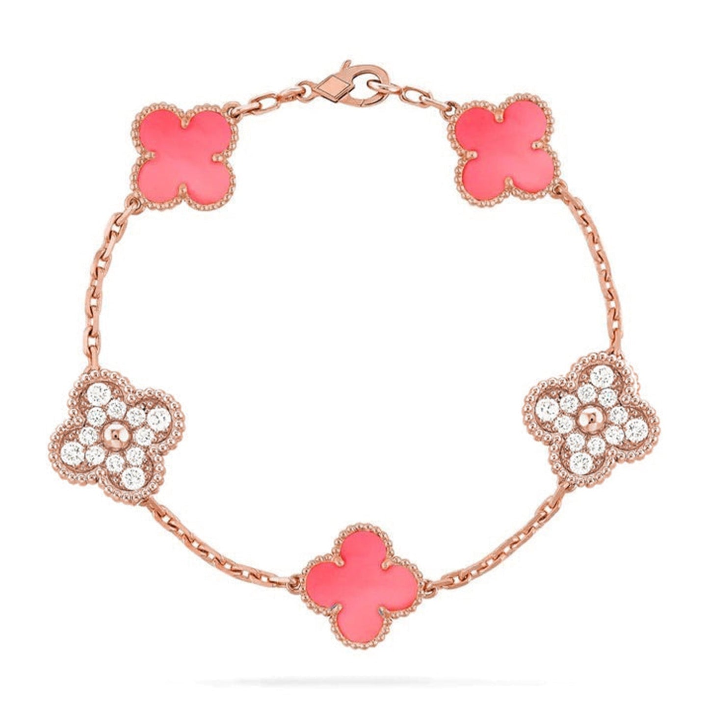 [Lumina] CLOVER 5 MOTIFS  PINK MOP BRACELET COLLECTION