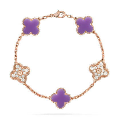 [Lumina]CLOVER 5 MOTIF LIGHT PURPLE BRACELET COLLECTION