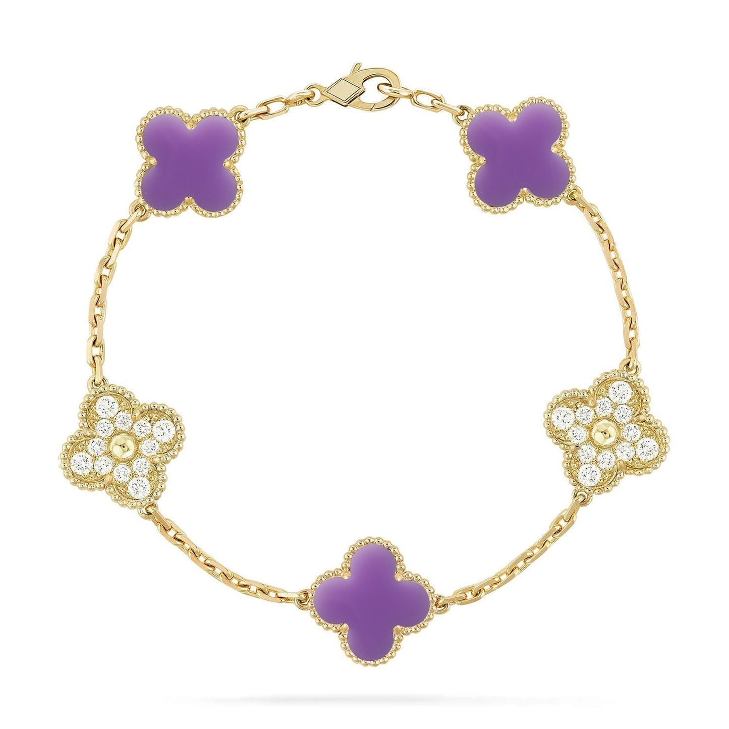 [Lumina]CLOVER 5 MOTIF LIGHT PURPLE BRACELET COLLECTION