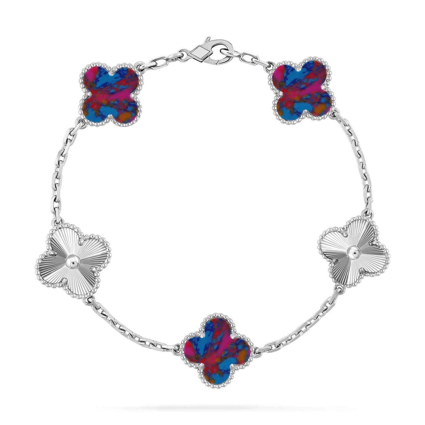 [Lumina]CLOVER 5 MOTIF COLOR GEMSTONES BRACELET COLLECTION