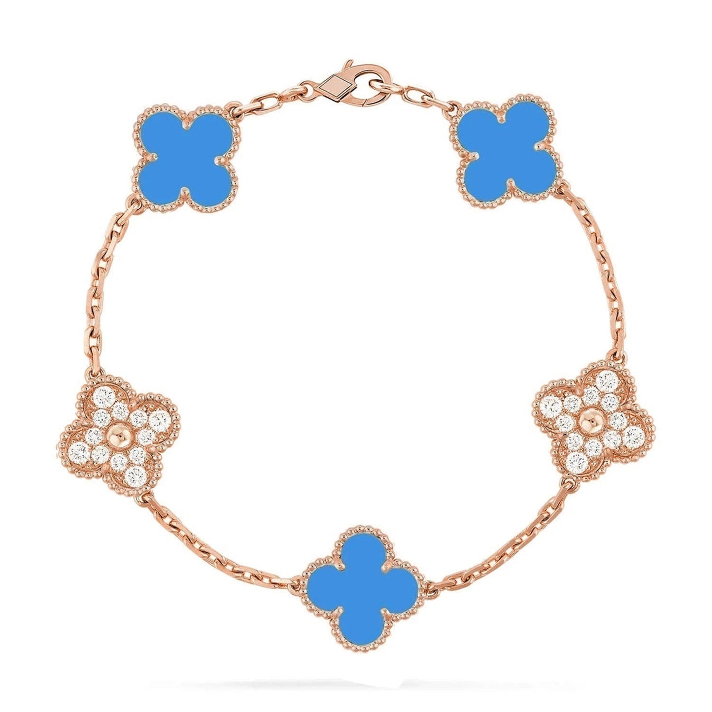 [Lumina] CLOVER 5 MOTIF BLUE AGATE BRACELET COLLECTION