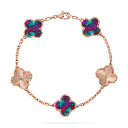 [Lumina]CLOVER 5 MOTIF COLOR GEMSTONES BRACELET COLLECTION