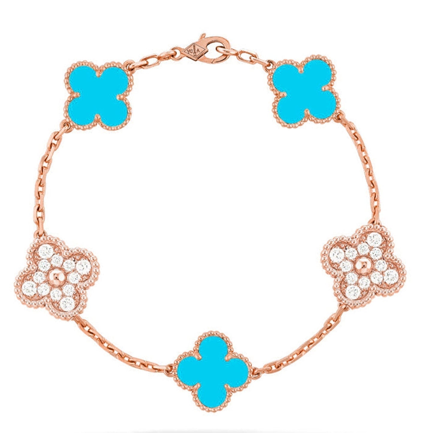 [Lumina] CLOVER 5 MOTIF TURQUOISE BRACELET COLLECTION