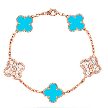 [Lumina] CLOVER 5 MOTIF TURQUOISE BRACELET COLLECTION