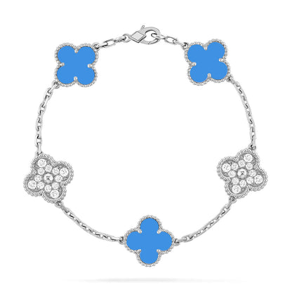[Lumina] CLOVER 5 MOTIF BLUE AGATE BRACELET COLLECTION