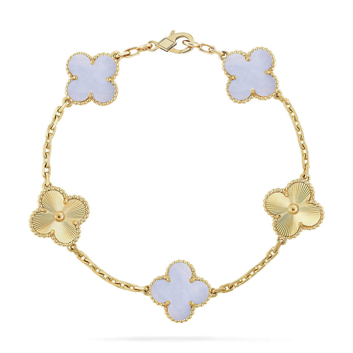 [Lumina] CLOVER 5 MOTIF PURPLE CHALCEDONY BRACELET COLLECTION
