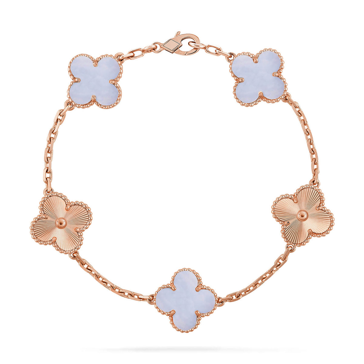 [Lumina] CLOVER 5 MOTIF PURPLE CHALCEDONY BRACELET COLLECTION