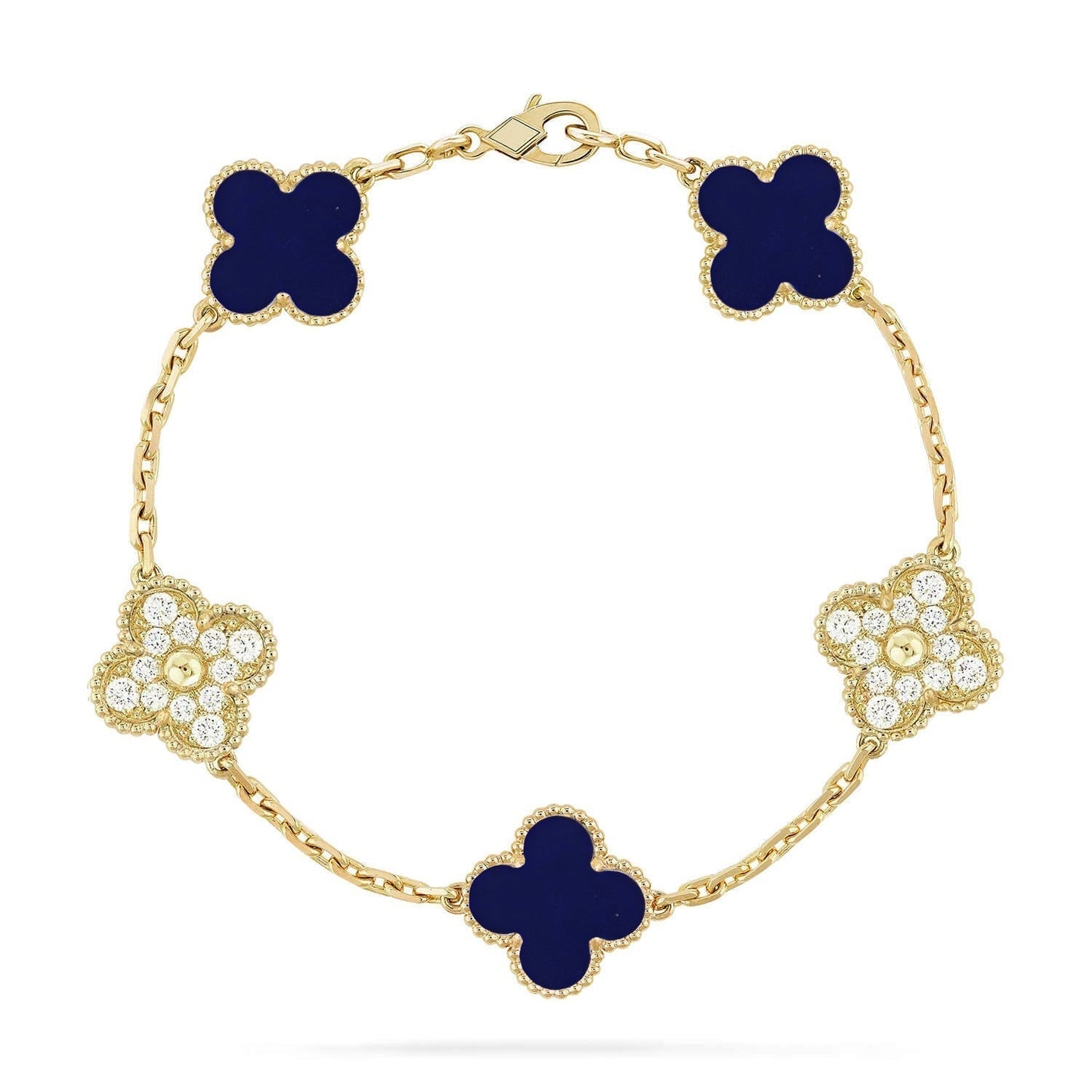 [Lumina]CLOVER 5 MOTIF LAPIS LAZULI BRACELET COLLECTION