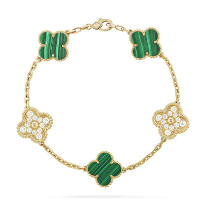 [Lumina] CLOVER 5 MOTIF MALACHITE BRACELET COLLECTION