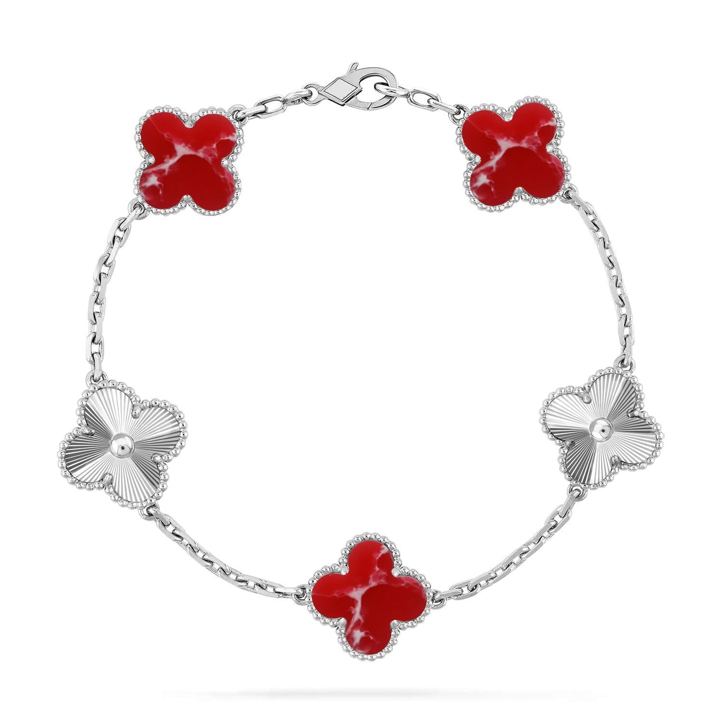 [Lumina]CLOVER 5 MOTIF RED PATTERN BRACELET COLLECTION