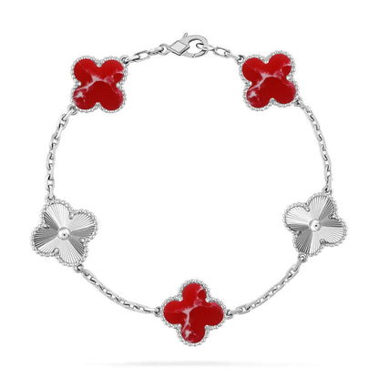 [Lumina]CLOVER 5 MOTIF RED PATTERN BRACELET COLLECTION