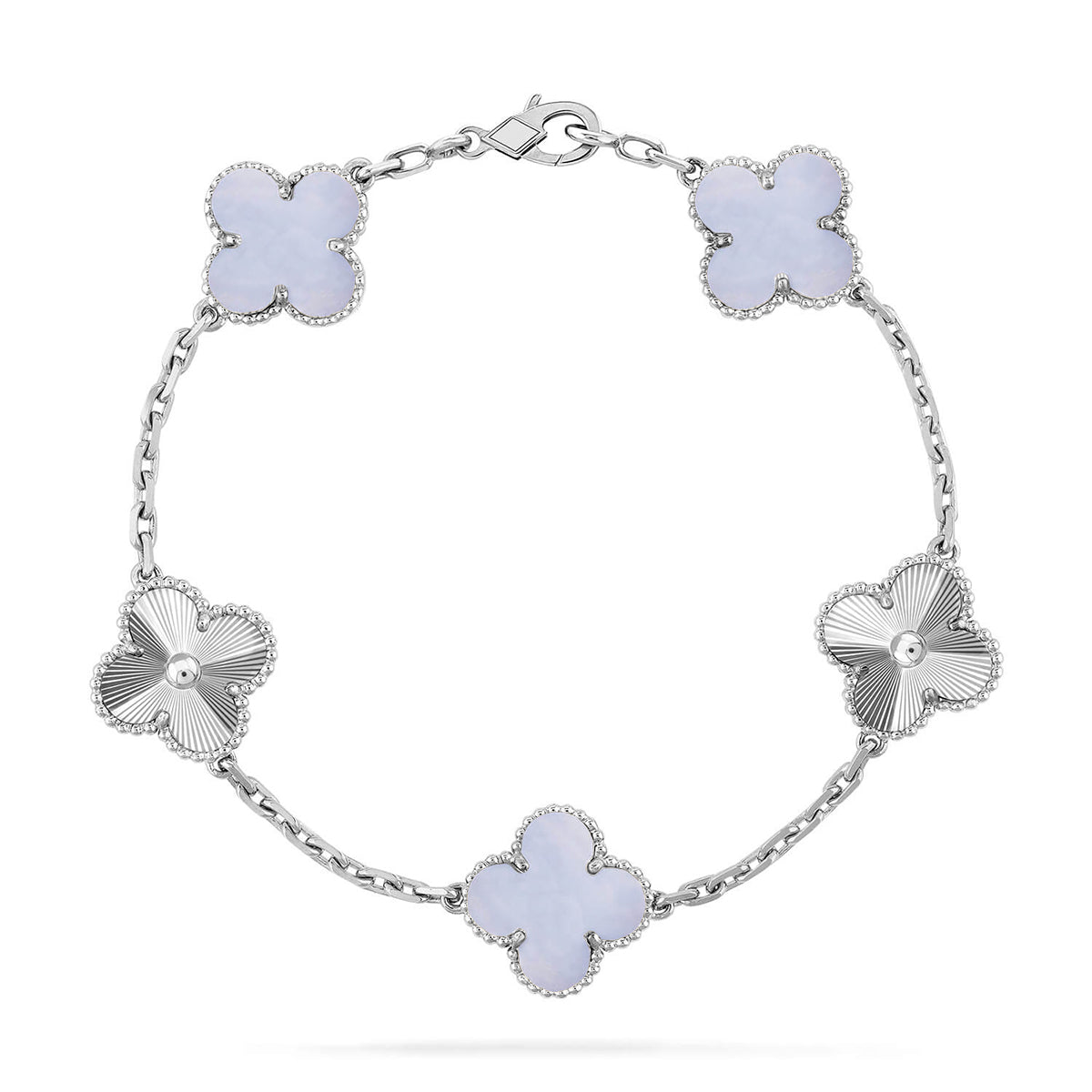 [Lumina] CLOVER 5 MOTIF PURPLE CHALCEDONY BRACELET COLLECTION
