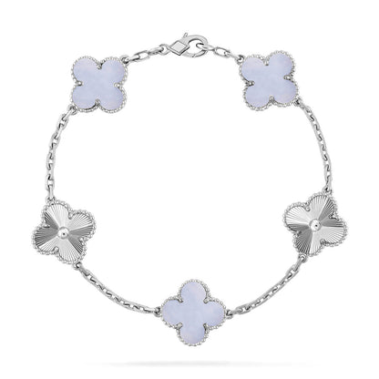 [Lumina] CLOVER 5 MOTIF PURPLE CHALCEDONY BRACELET COLLECTION
