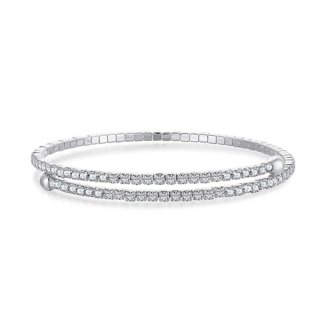 [Lumina Jewelry]Row of Diamonds Round Fashion Bracelet